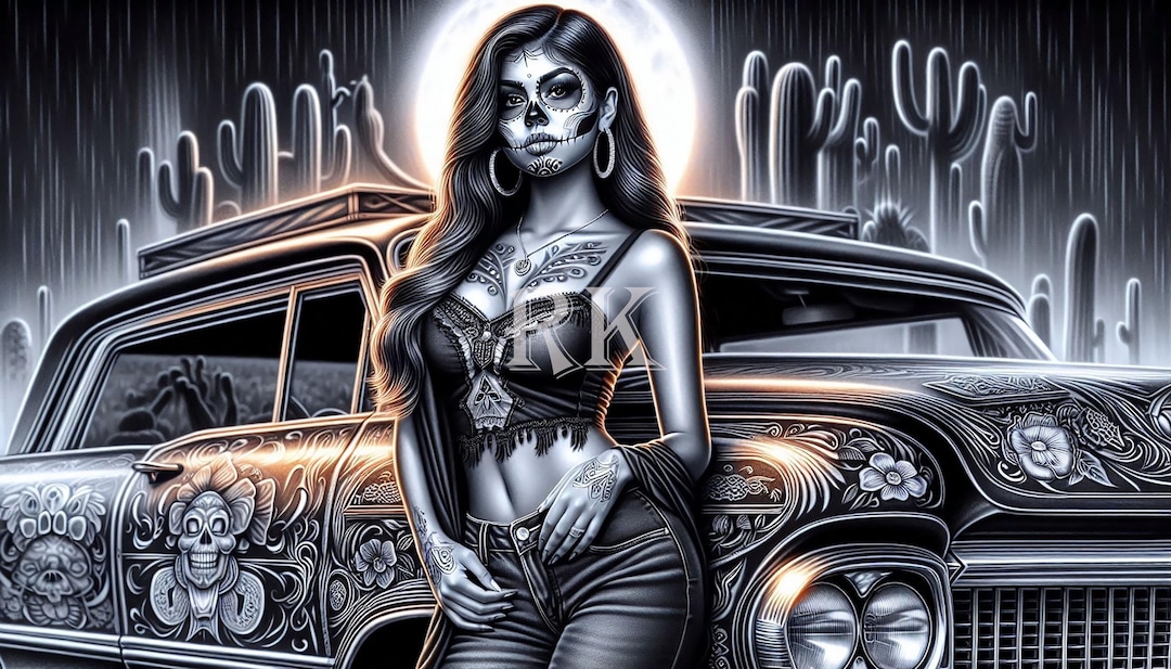 Chicano Arte / Lowrider / Catrina / Chola / Dia De Los Muertos