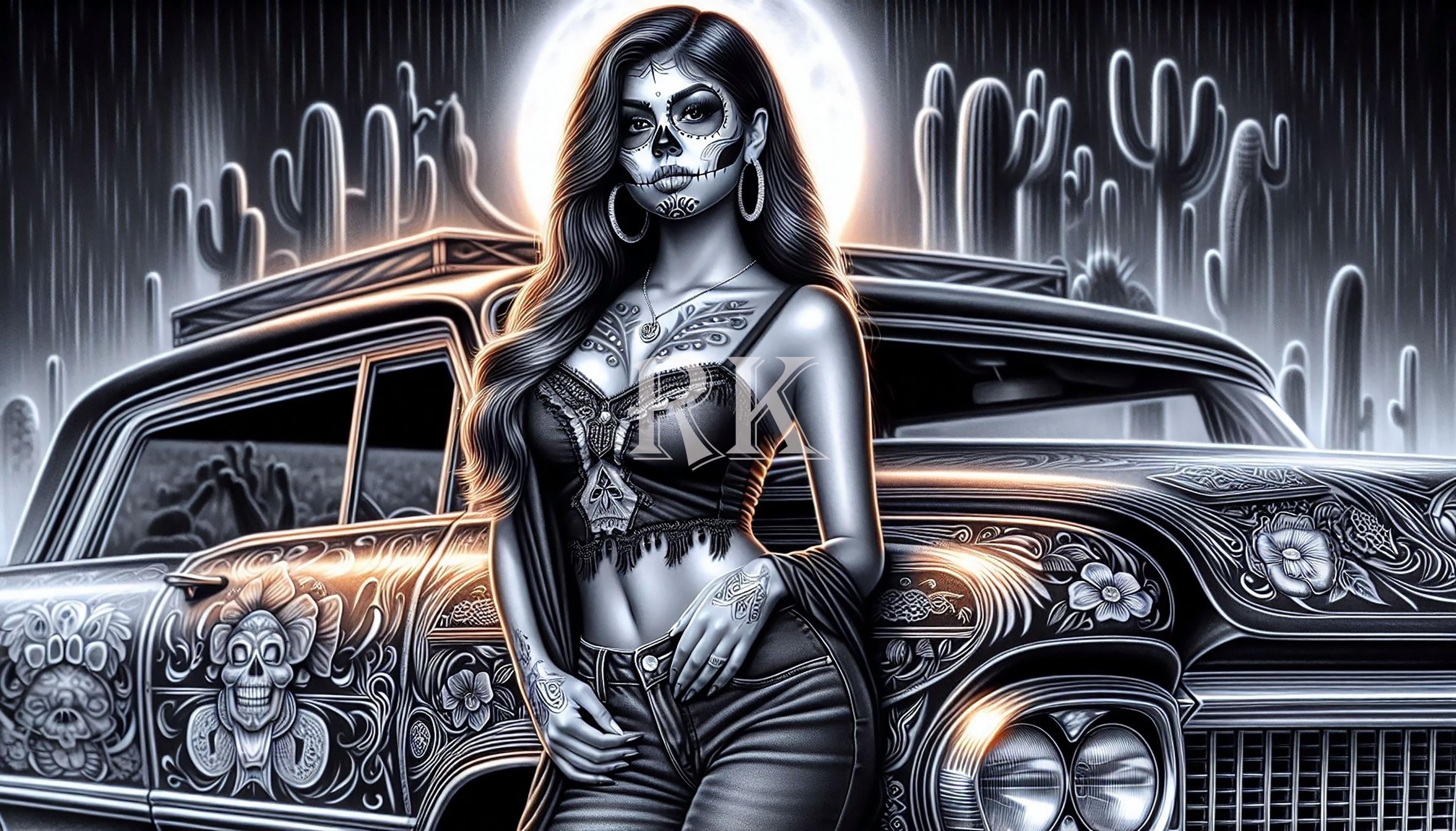 Chicano Arte / Lowrider / Catrina / Chola / Dia De Los