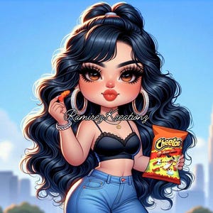 Cheeto Girl / Digital Art / PNG / Sublimation / Hot Cheetos