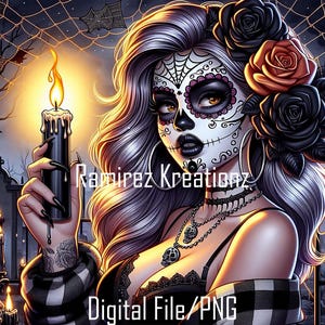 La Chola Calavera / Chola / Chicana / Chicana Art / Dia De Los Muertos / Day Of The Dead / Digital Art / PNG / Sublimation / Tumbler Wrap
