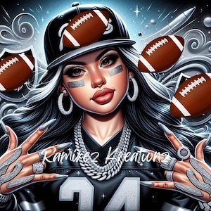 Las Vegas Girl Football Fan / Digitale Kunst / PNG / Sublimation
