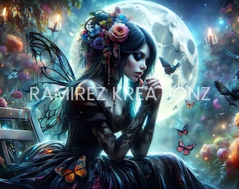 Art gothique féerique lutin, Dark Fantasy PNG (téléchargement numérique)