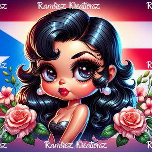 Puerto Rico Betty / Puertorriqueña / Boricua / Png / Archivo digital