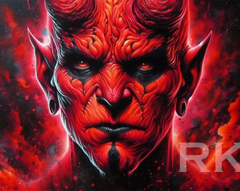Demon / Evil / Horned Demon / Digital Art / Sublimation / PNG