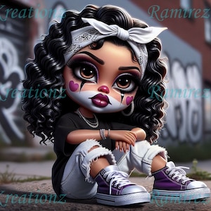 Chibi Chola Digital Png/ Chicana Chola Tumbler Wrap