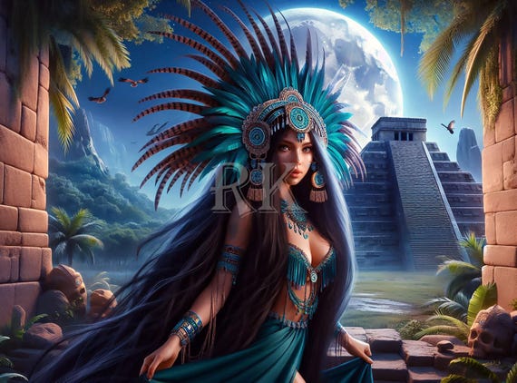 Aztec Princess / Aztec / Digital Art / PNG / Sublimation - Etsy