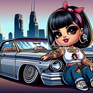 Lowrider Girls / Lowrider / Lowrider Arte / Digital Art / PNG / Sublimation / PNG / DTF Print