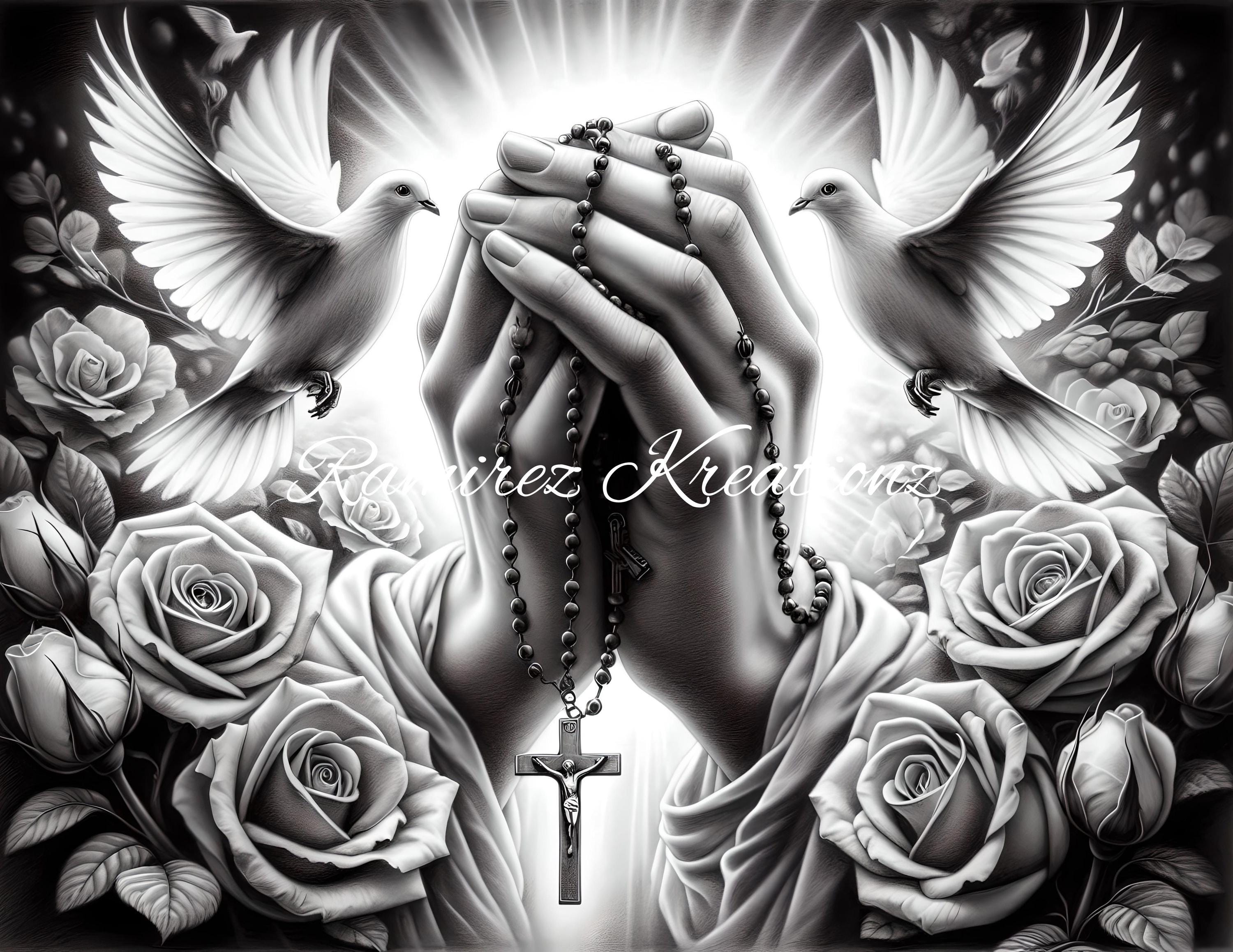 Praying hands / Prayer hands / Digital Art / Sublimation / PNG / Tumbler wrap / Memorial