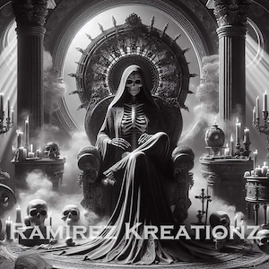 Persona esquelética / Santa Muerte / Arte digital / PNG / Sublimación