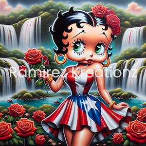 Betty Puertorriqueña / Archivo Digital / PNG / Envoltura para Vaso / Sublimación
