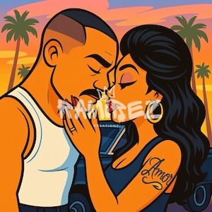 Chicano Couple / Chola / Cholo / Chicano / Chicana / Digital Art / PNG / Sublimation