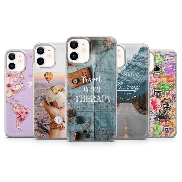 Travel quotes phone case wanderlust cover for iPhone 15 Plus, 14 Pro, 13 mini, 12, XR & Samsung A53, S23, S21 FE, S22 Ultra, Galaxy A24, A34