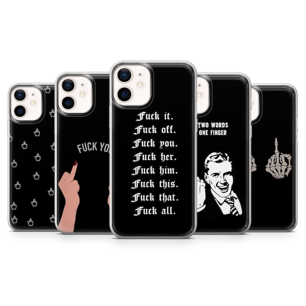 Middle finger phone case funny cover for iPhone 15 Pro Max, 13 mini, 14 Plus, SE 2022 & Samsung A54, A24, A14, Galaxy S23 ultra, S22 plus