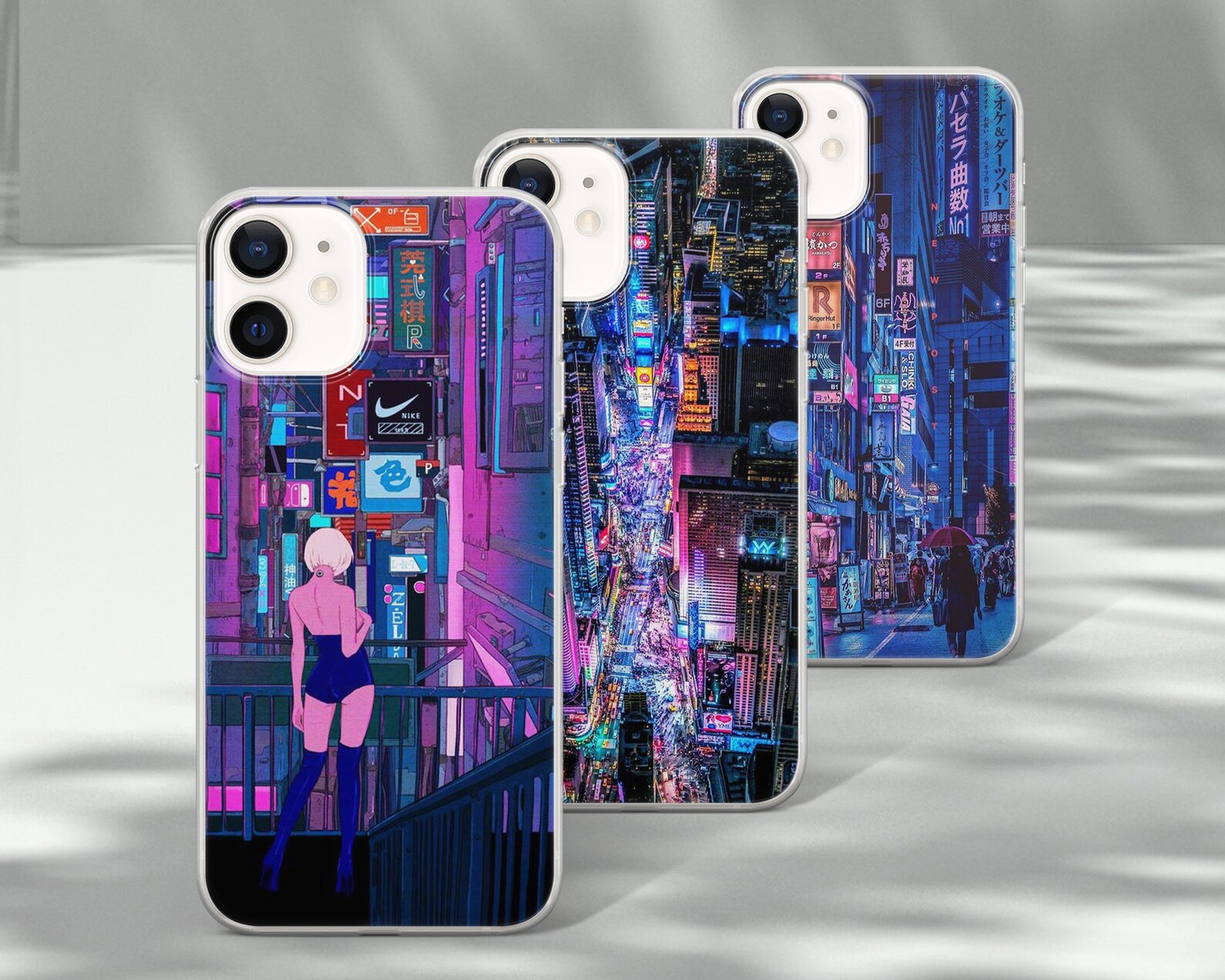 Cyberpunk Phone Case Animated City Cover for Iphone 12 Pro Etsy