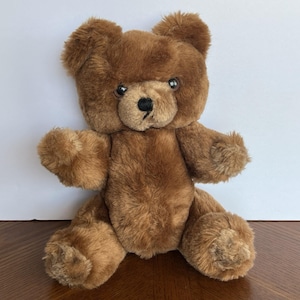 Gund 1978 Brown Jointed Bear Plush Stuffed Animal Made Korea Vintage 12&quot;