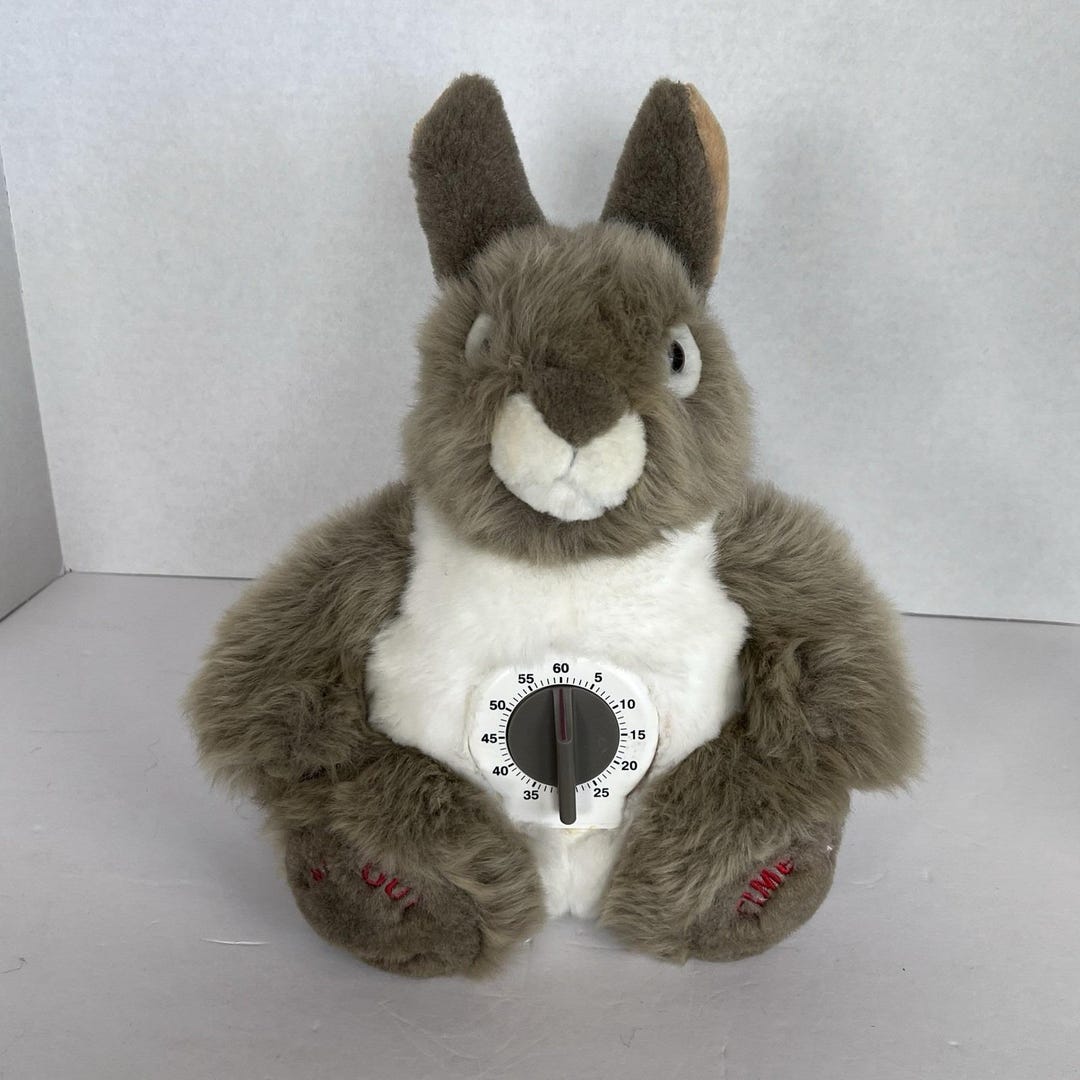 JAAG Time Out Timer Rabbit Bunny Plush Stuffed Animal Realistic 10