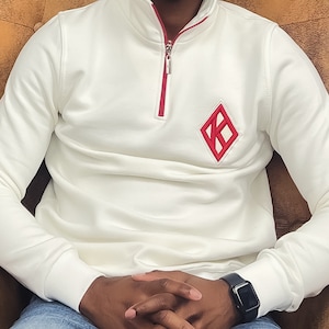 Kappa Alpha Psi Floating K Half Zipper Off White Sweatshirt