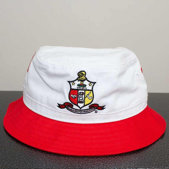Omega Psi Phi Kappa Alpha Psi Big Letter Floppy Bucket Hat Red