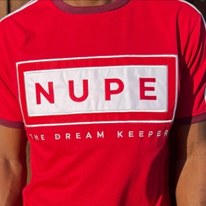 Kappa Alpha Psi Embroidery  “NUPE” T Shirt - Red/ Wht