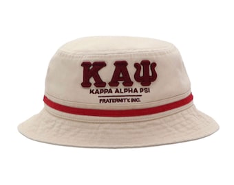 Kappa Alpha Psi Bucket Hat - Cream & Crimson