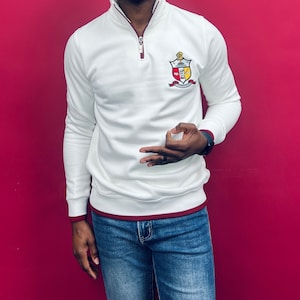 Kappa Alpha Psi Half Zipper Off White Sweatshirt