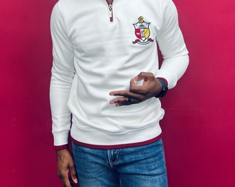 Kappa Alpha Psi Half Zipper Off White Sweatshirt