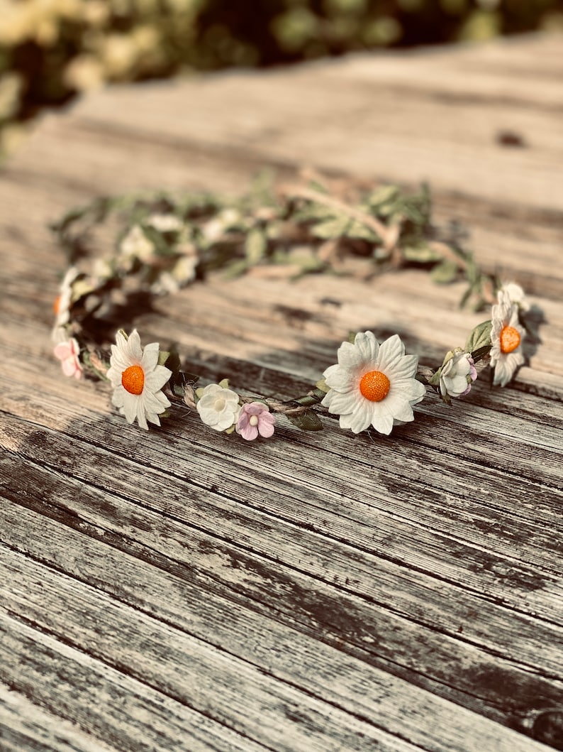 Daisy Crown Daisy Flower Crown Baby Shower Flower Crown Spring Etsy UK