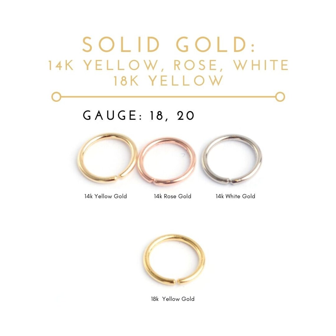 14k 18k Solid Gold Belly Button Ring Belly Button Hoop Etsy