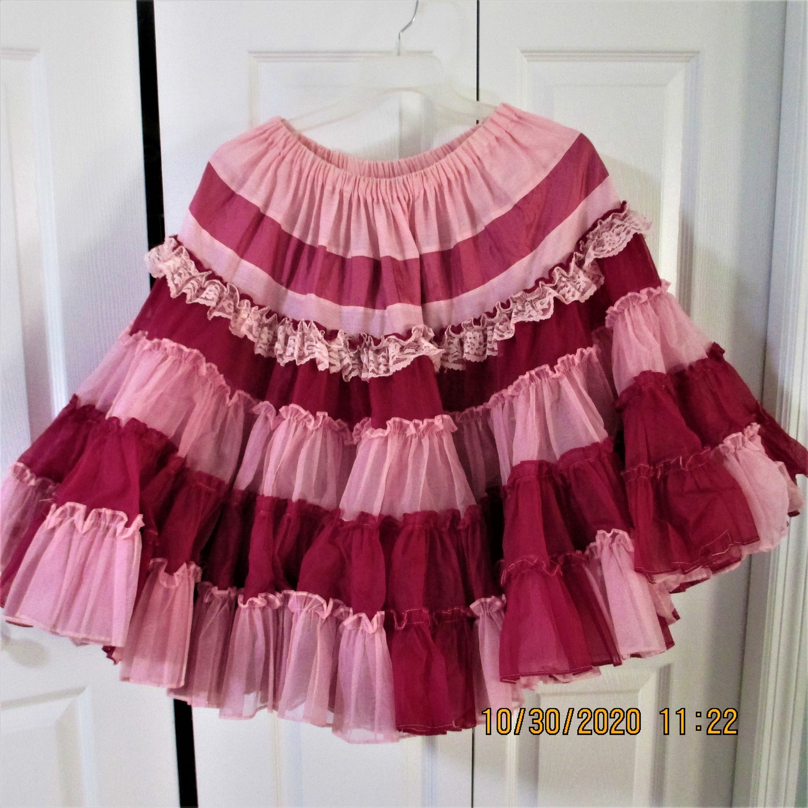 Vintage Square Dance Petticoat 2x full layers Wine and Etsy