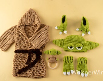 Baby Yoda Outfit,  Baby Shower Gift, Baby Yoda Costume Halloween, Cosplay Alien, Baby Party Costume, Star War Baby Photography/baby yoda
