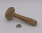 Small vintage wooden darning mushroom, turned treen mending tool, make do and mend, clothes repair accessory, sock darner
