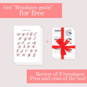 Basics of Brush Pen Calligraphy Practice Sheet Templates, Work Book for ...