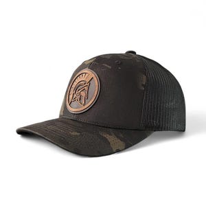 Warrior's Code – Spartan Helmet Wooden Patch Hat