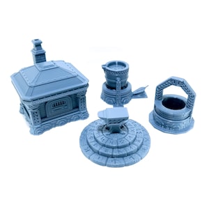 Tabletop Terrain Dwarf forge set | 28mm Fantasy Scenery for DnD, RPG and Wargaming