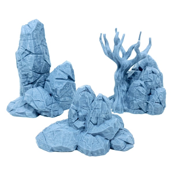 Tabletop Terrain Rock set of 3 | 28mm Fantasy Scenery for DnD, RPG and Wargaming