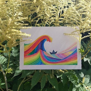 Rainbow Papieren Boot Kaart
