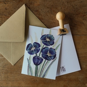 Blauwe Bloemen Aquarel Kaart