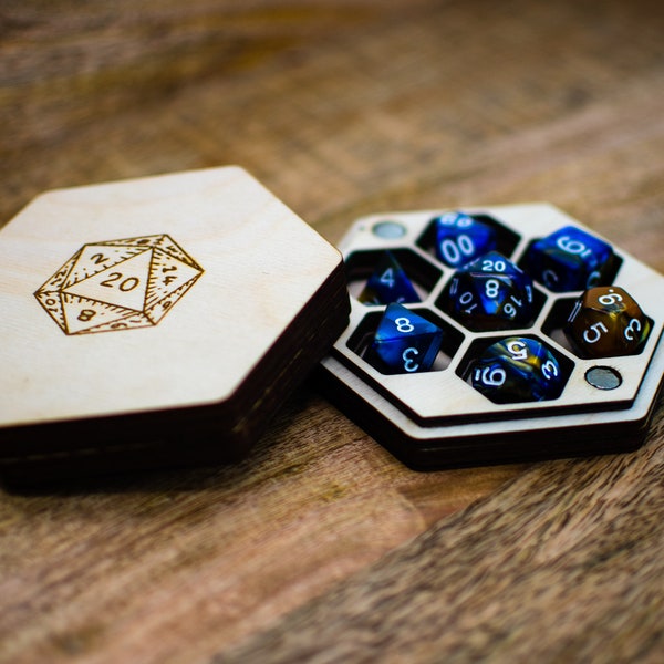 Handcrafted Dungeons and Dragons Dice Box - Custom Engraved Maple Dice Holder, D&D Accessory