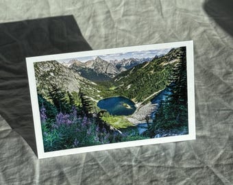 Maple Pass Trail Postcard – Alpine Lake in the North Cascades – Original Washington Hiking Photo – PNW Landscape Travel Postcard