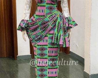 Afriacn traditional dress ,homecoming dress,Ankara dress with cape,reception dress, owambe evening dress, African wedding guest attire