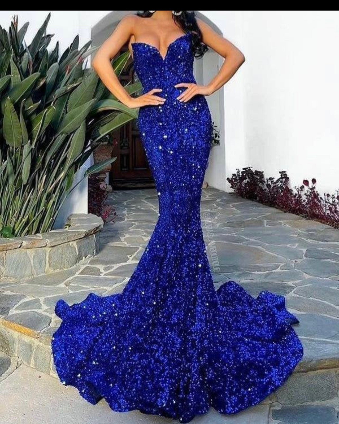 Blue Sequin Gown -  Canada