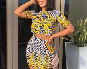 Ankara Crop Top and Maxi Skirt - Etsy 