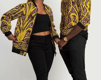 African Ankara couple Matching outfit, couple bomber jacket, pre-wedding outfit, ankara bomber jacket , African couple anniversary