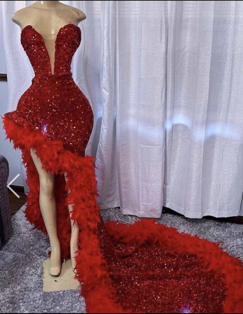 Red Strapless Dress Etsy Canada