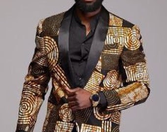 Men Ankara blazer,African couple clothing,African Men suit jacket,Ankara jacket,groomsmen,wedding guest,prom jacket,homecoming Ankara blazer