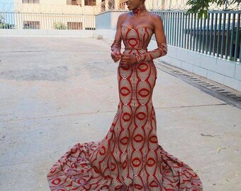 African gown,African mermaid dress, prom dress,African print wedding dress,reception dress, homecoming dress