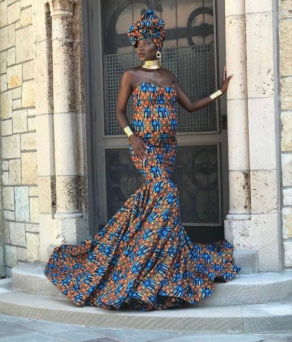 Frente al mar Bolos Afirmar Vestido de maternidad africano traje de embarazo africano - Etsy España
