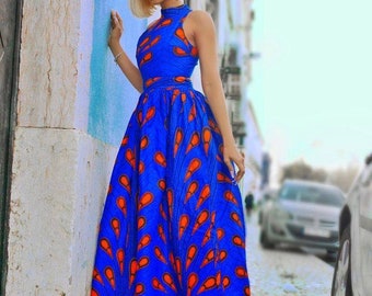 African infinity maxi sleeveless gown women clothing,Ankara maxi dress,African print,african,Ankara fabric,slit gown,long Ankara dress.