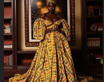 african print evening dresses