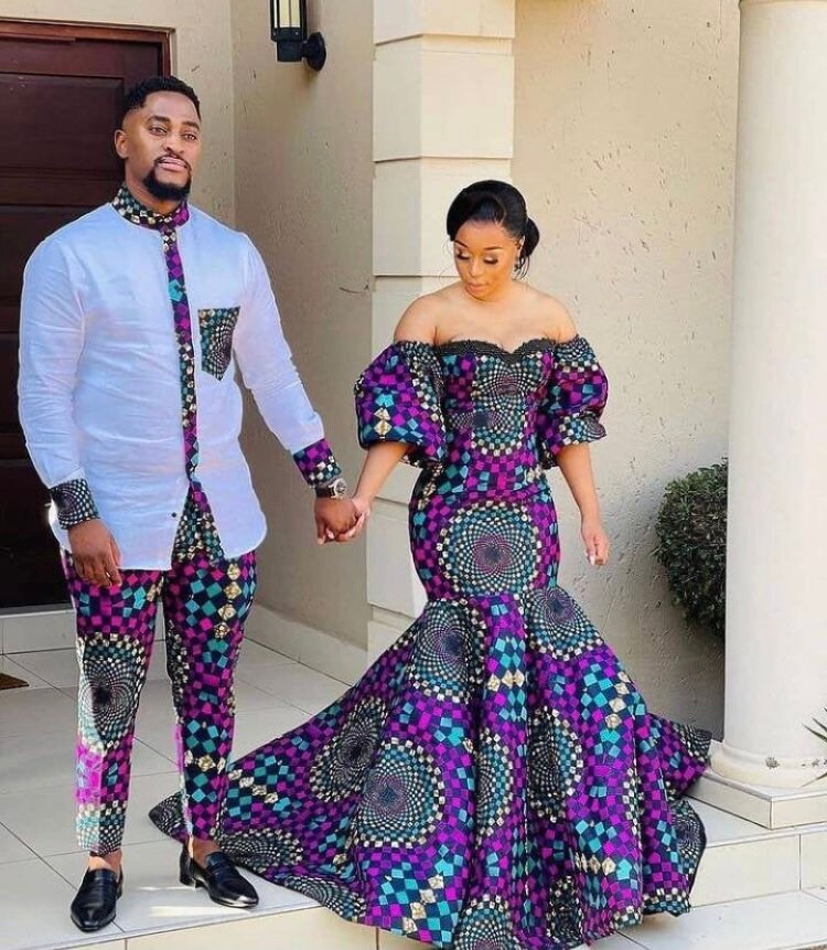 matching traditional attire for couples